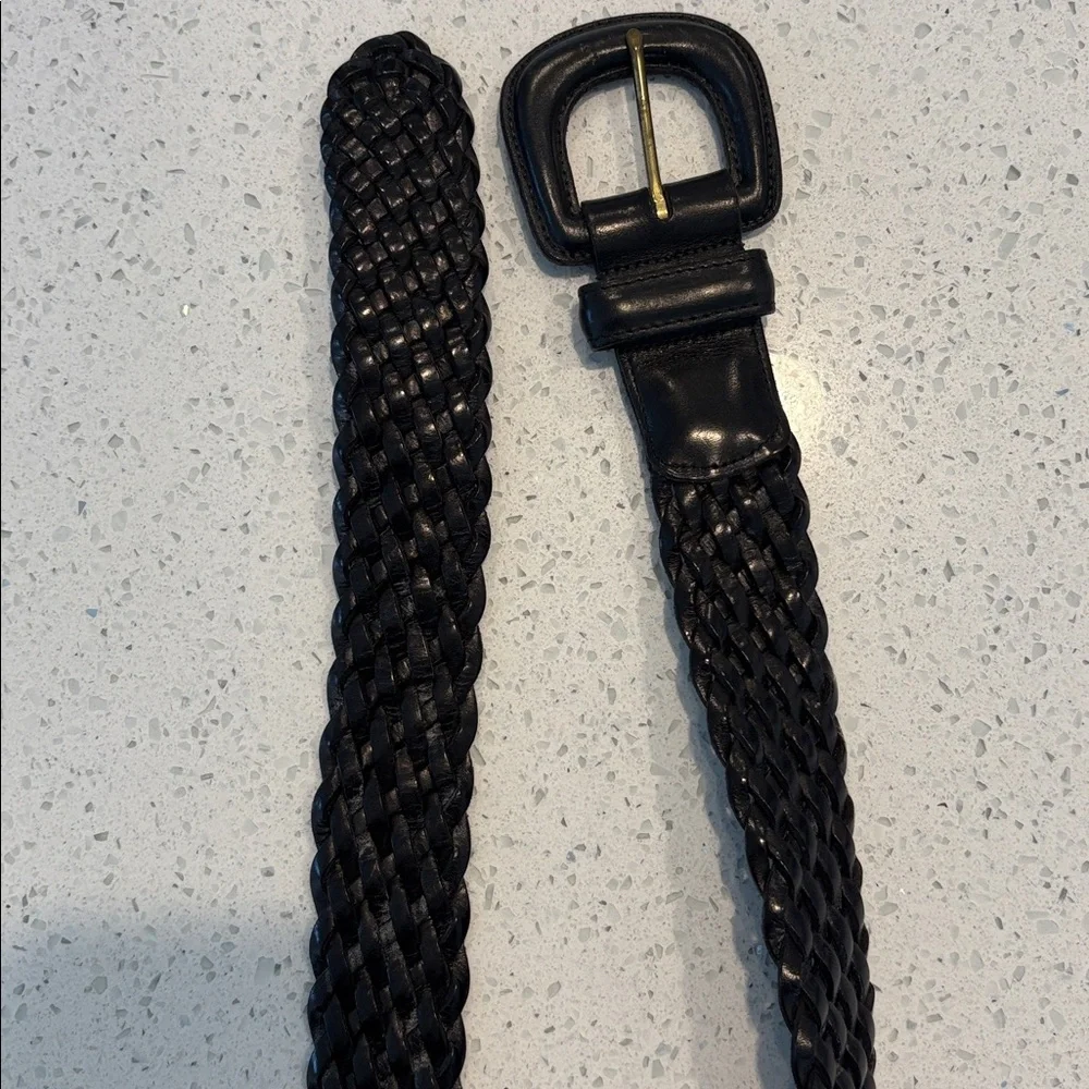 COACH Black Leather Braided Belt 3851 small - Picture 9 of 12